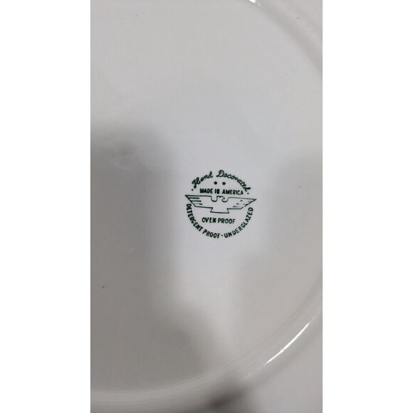 Marcrest Stetson Swiss Alpine Chalet Platter Blue Floral Leaf Design Ovenproof - Picture 10 of 10